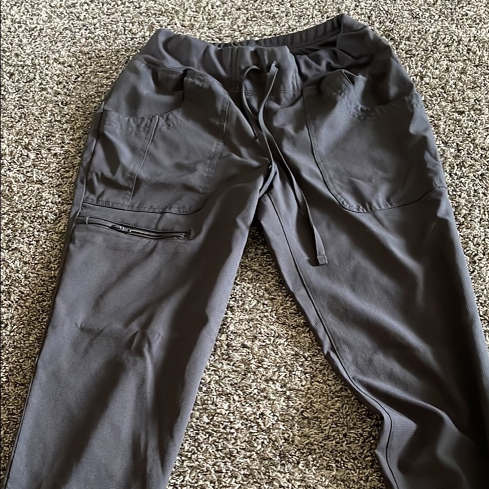 Gray heart and soul scrub pants